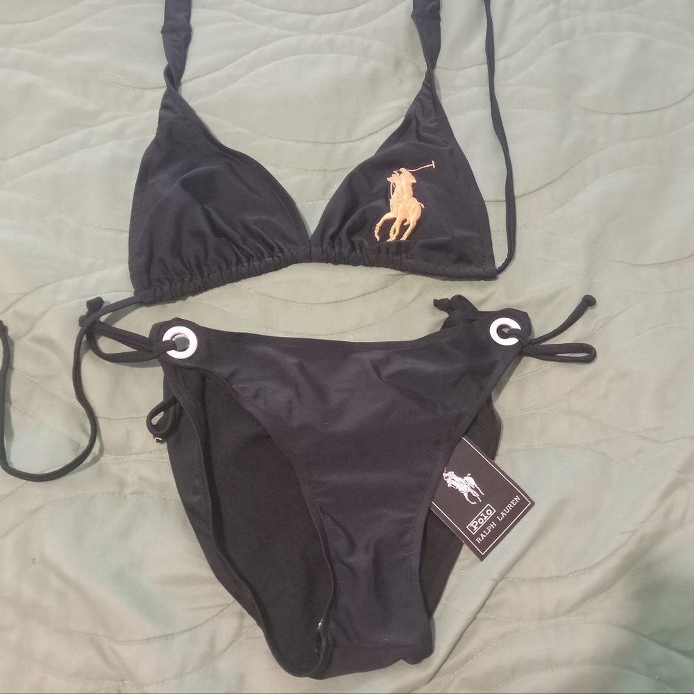 Womens polo swimsuit sz med New